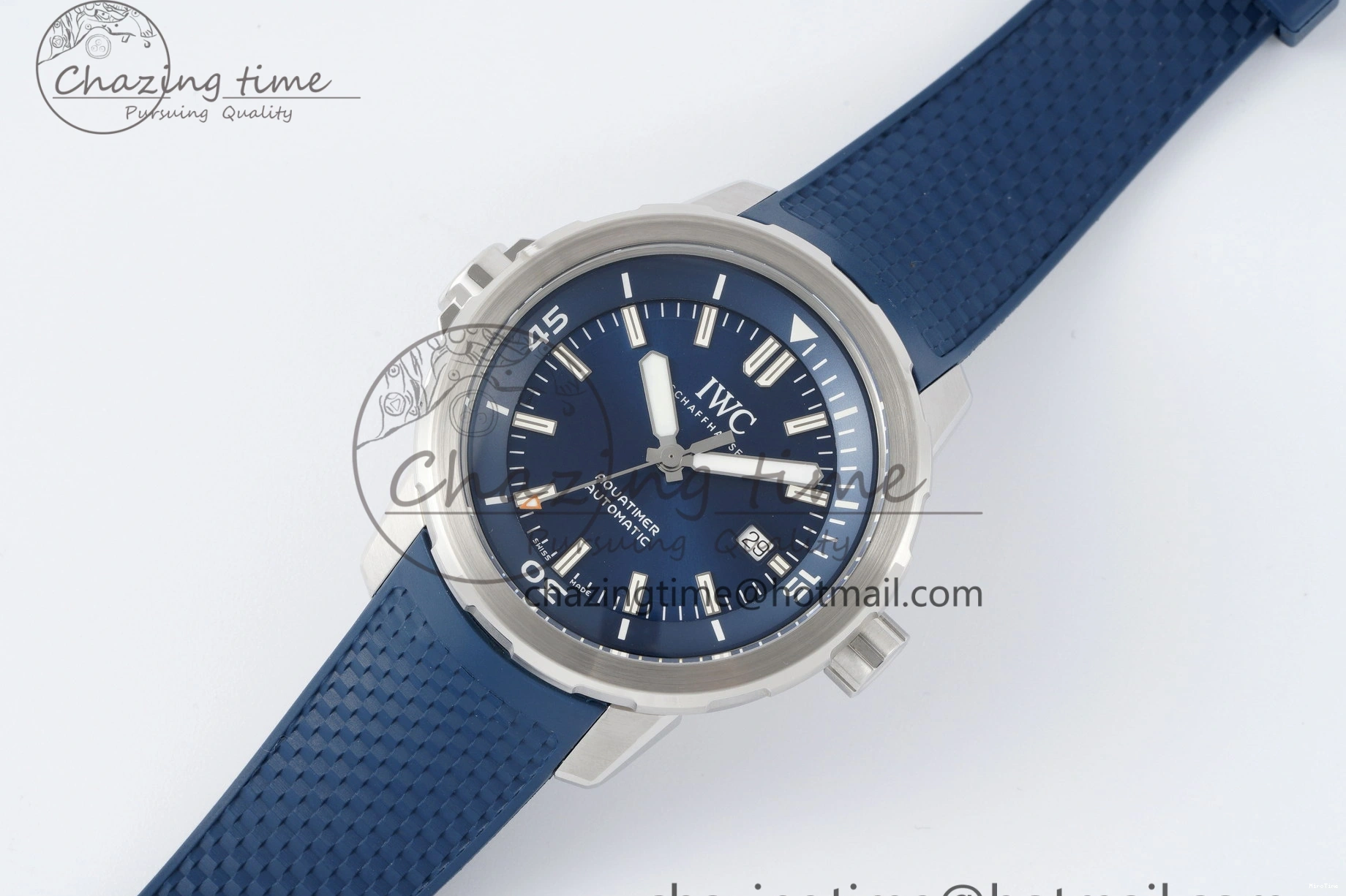 MIROTIME 0518 WellDesigned Aquatimer Automatic SS RSF 1:1 Best Edition Blue Dial on Blue Rubber Strap A 7057